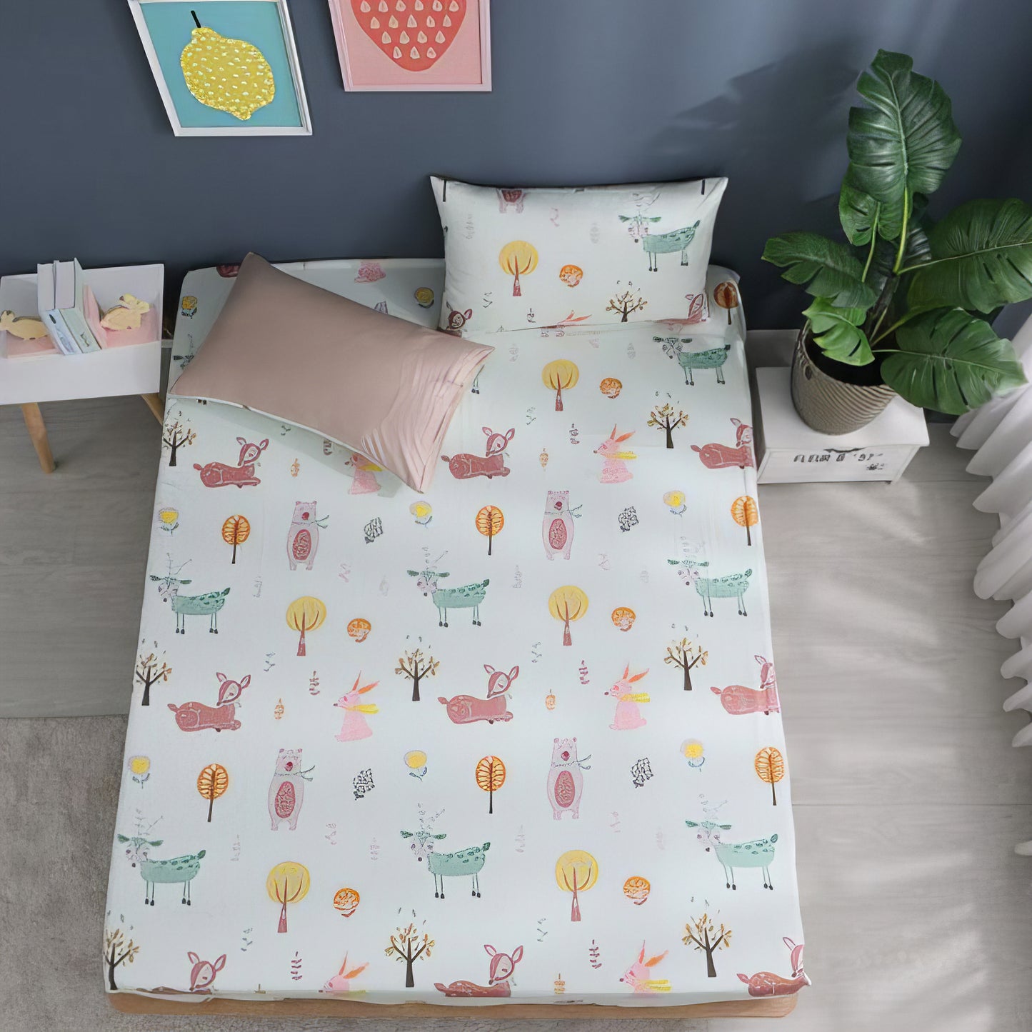 パーティーアニマル - グリーン|60支コットン寝具セット