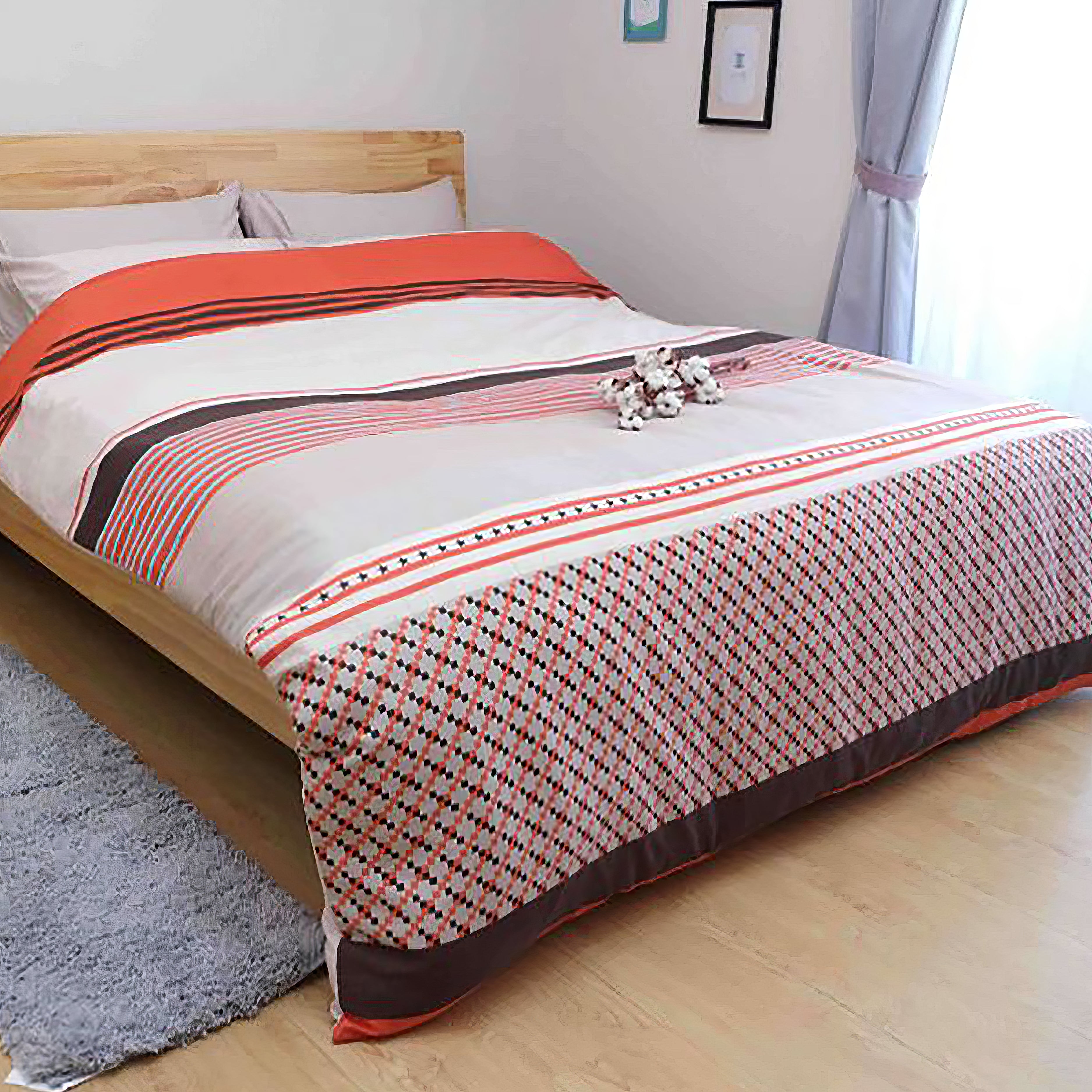 Stylish and warm geometric style | 60-piece cotton bedding set