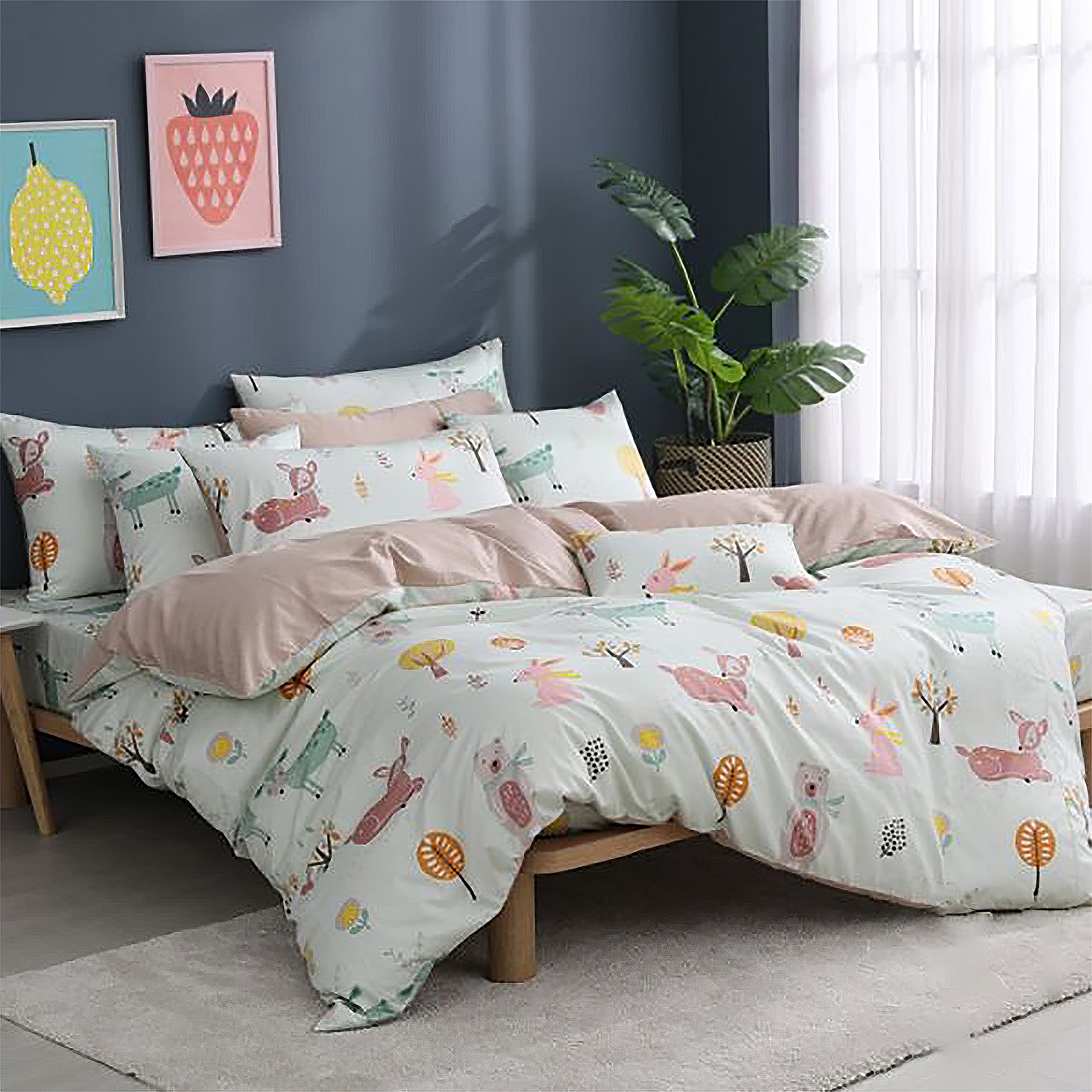 Party Animals - Green | 60-Piece Cotton Bedding Set