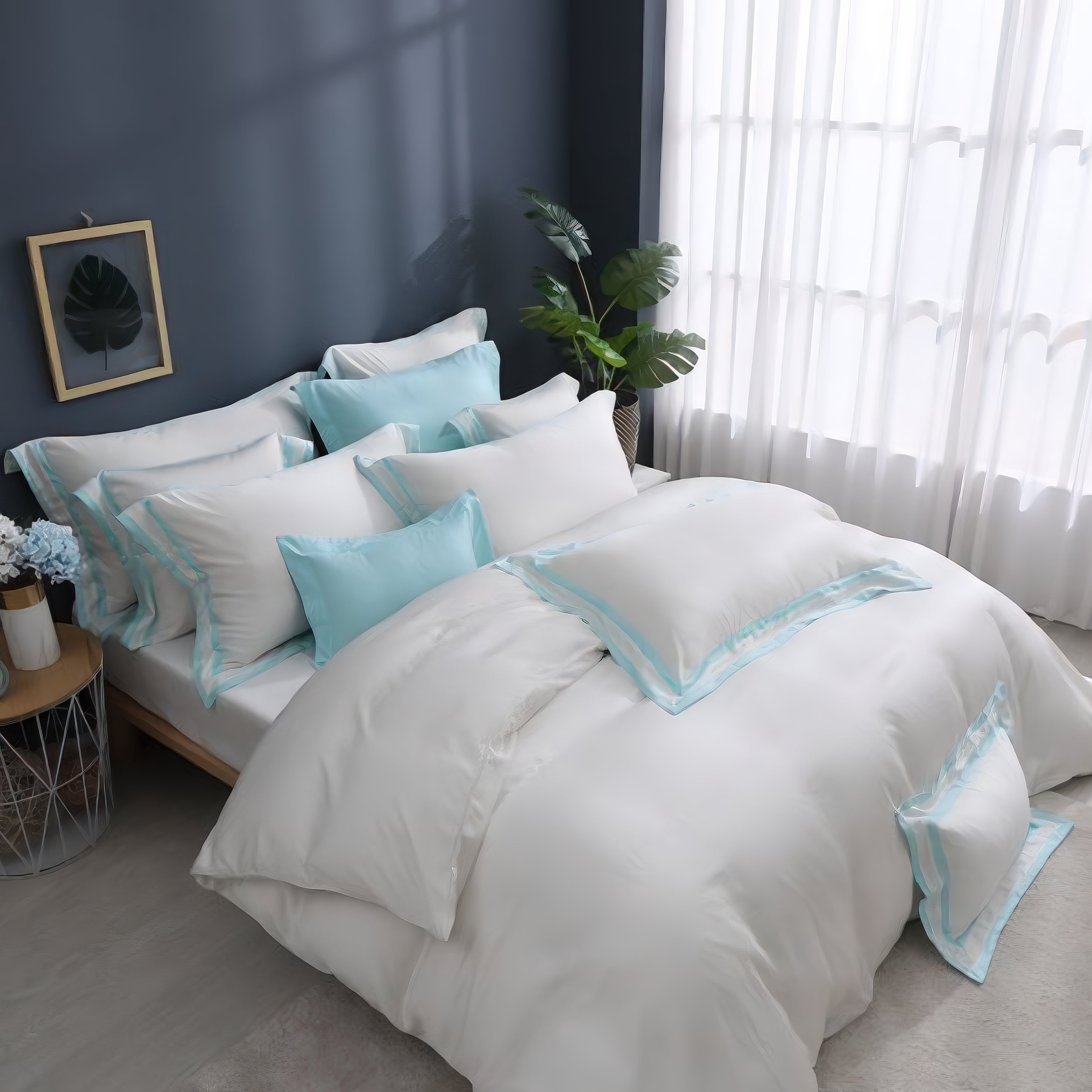 Classic White - Pillowcase Border Design | 80 Tencel Bedding Set