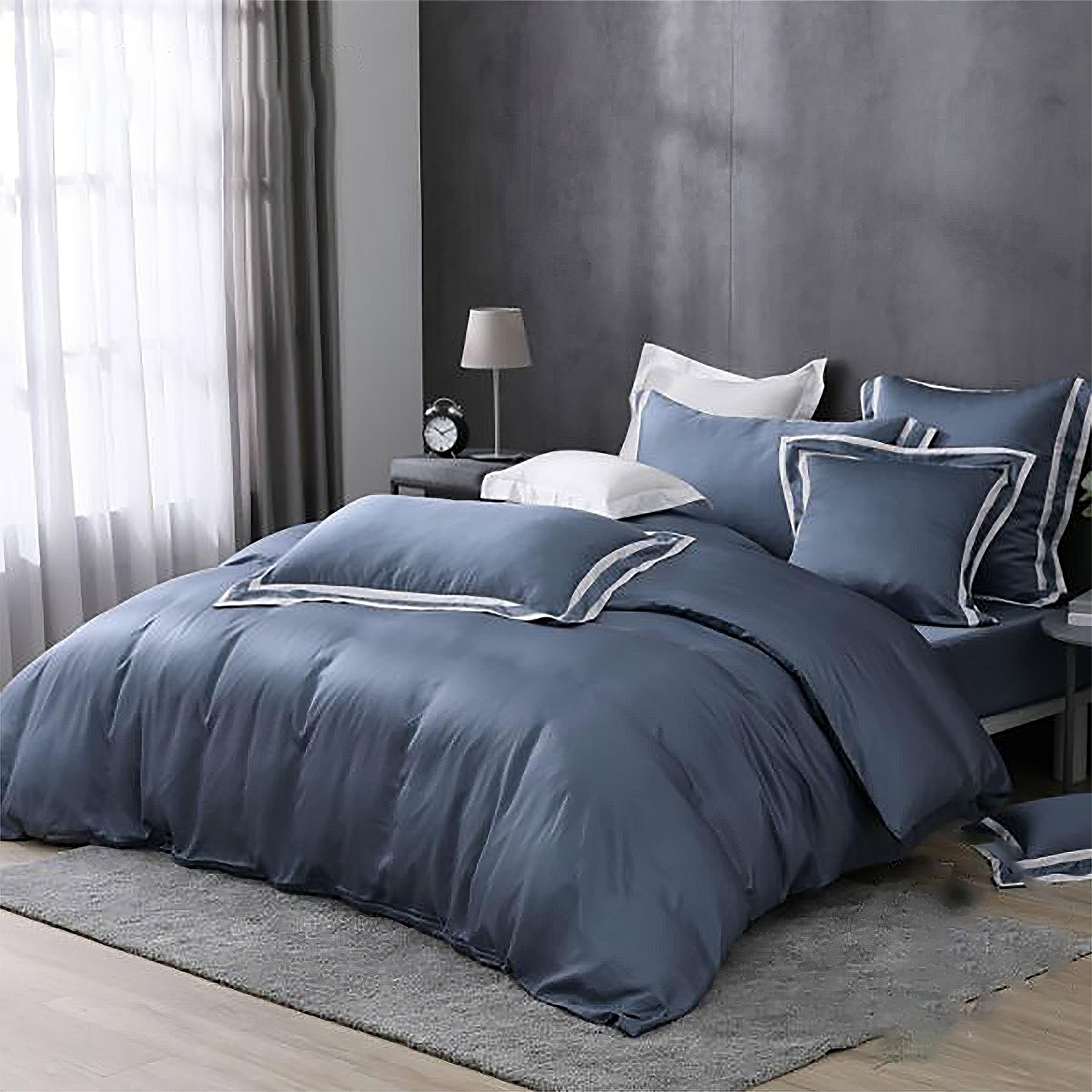 Blue Moon - Pillowcase Border Design | 80 Tencel Bedding Set