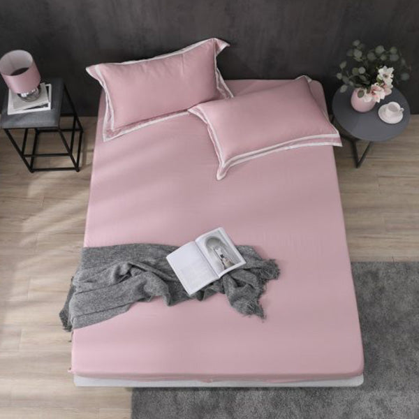 Morandi Pink - Pillowcase Border Design | 80 Tencel Bedding Set