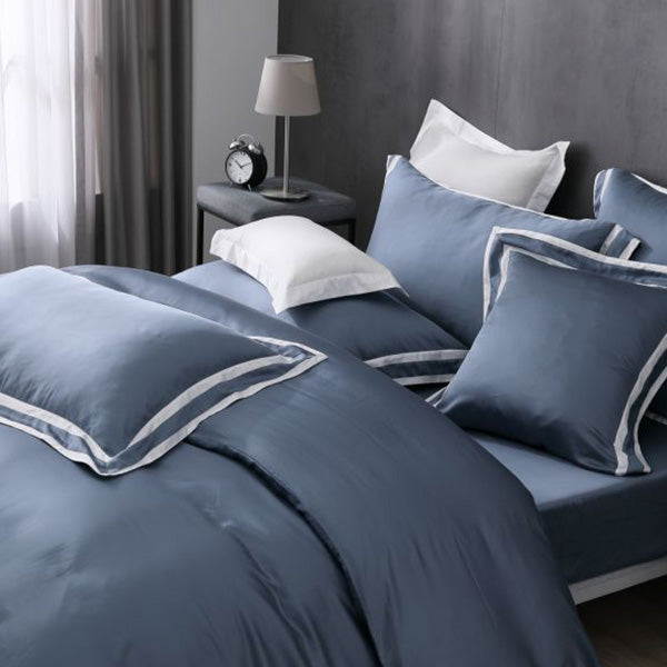 Blue Moon - Pillowcase Border Design | 80 Tencel Bedding Set