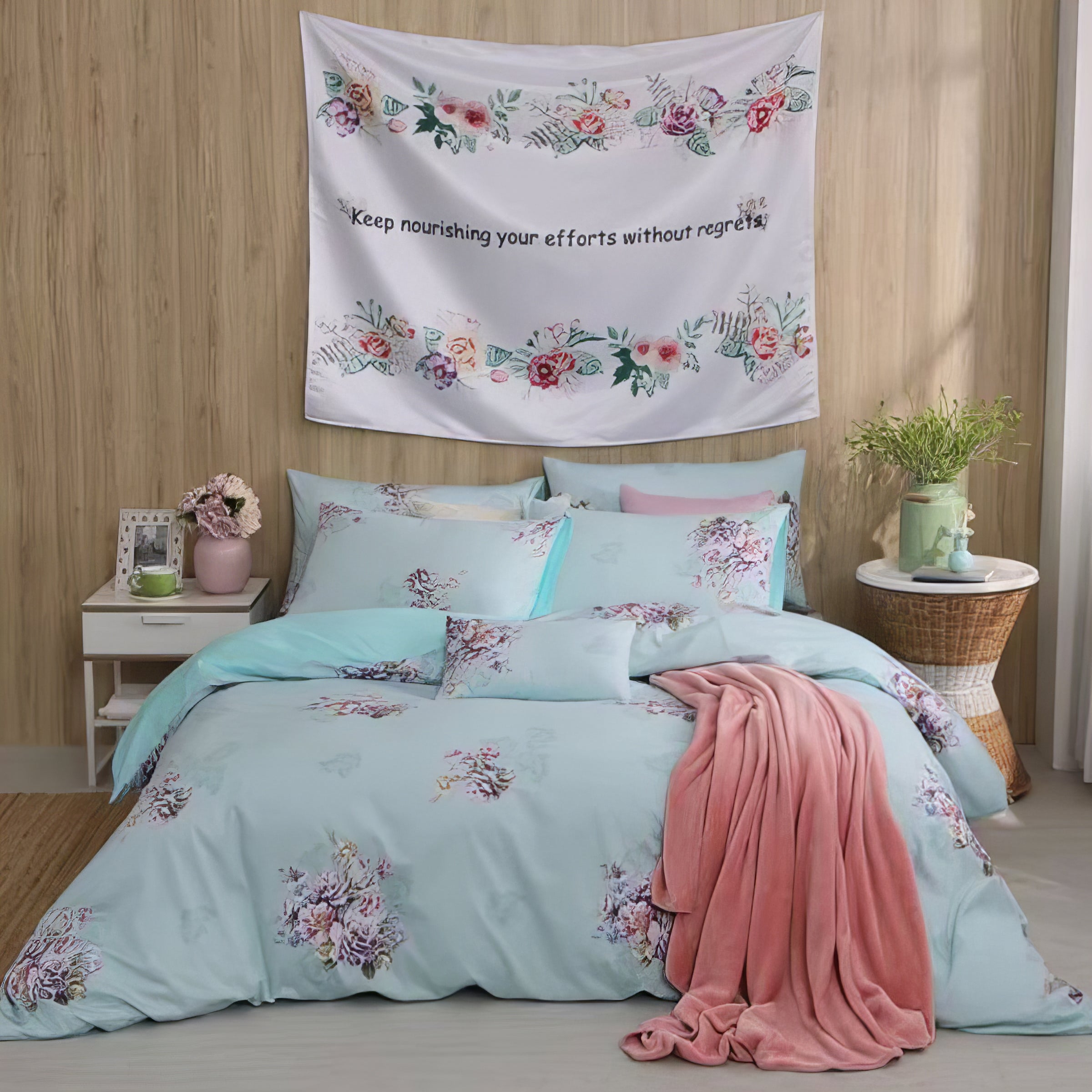 Blue Czech Royal Style 60-piece Cotton Bedding Set