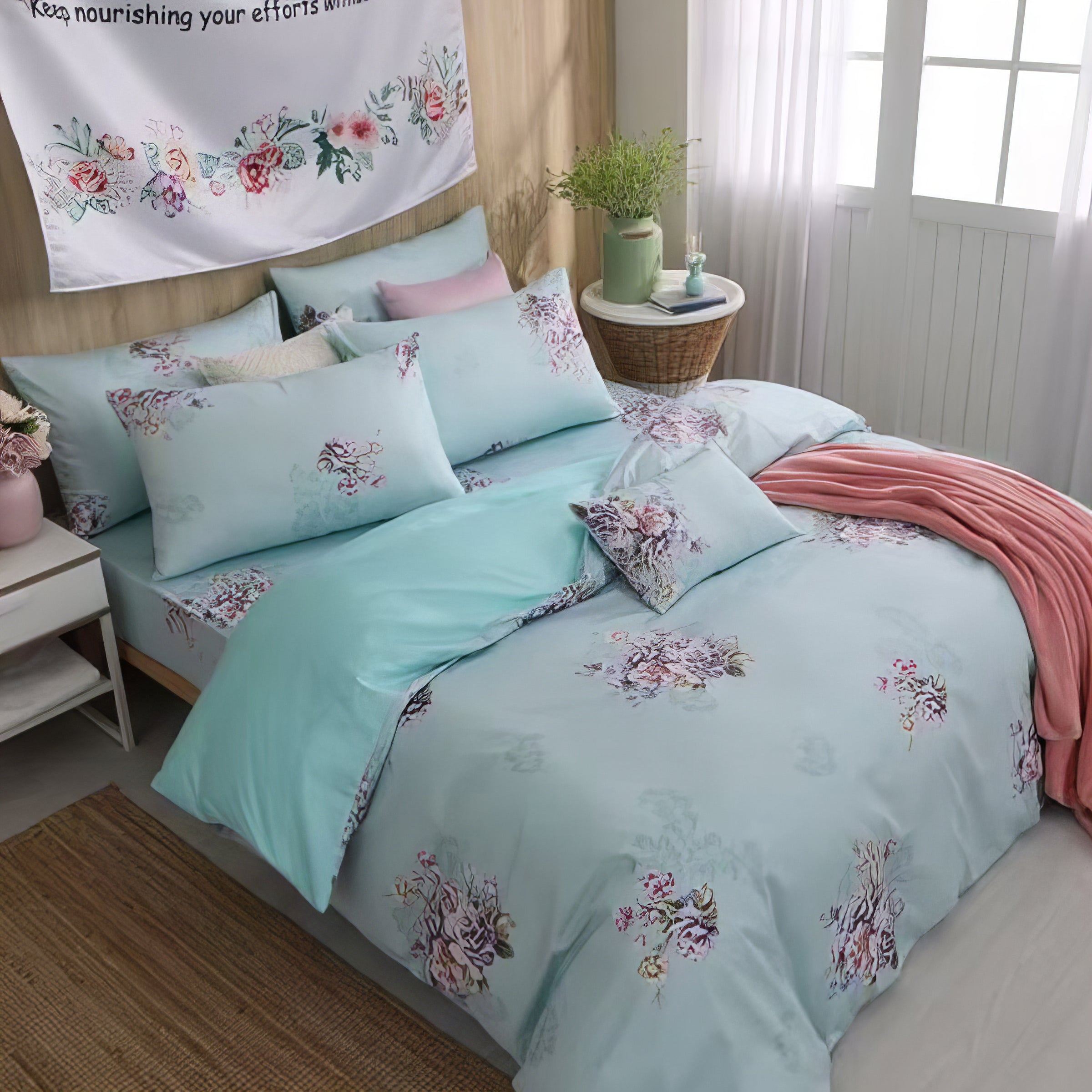 Blue Czech Royal Style 60-piece Cotton Bedding Set