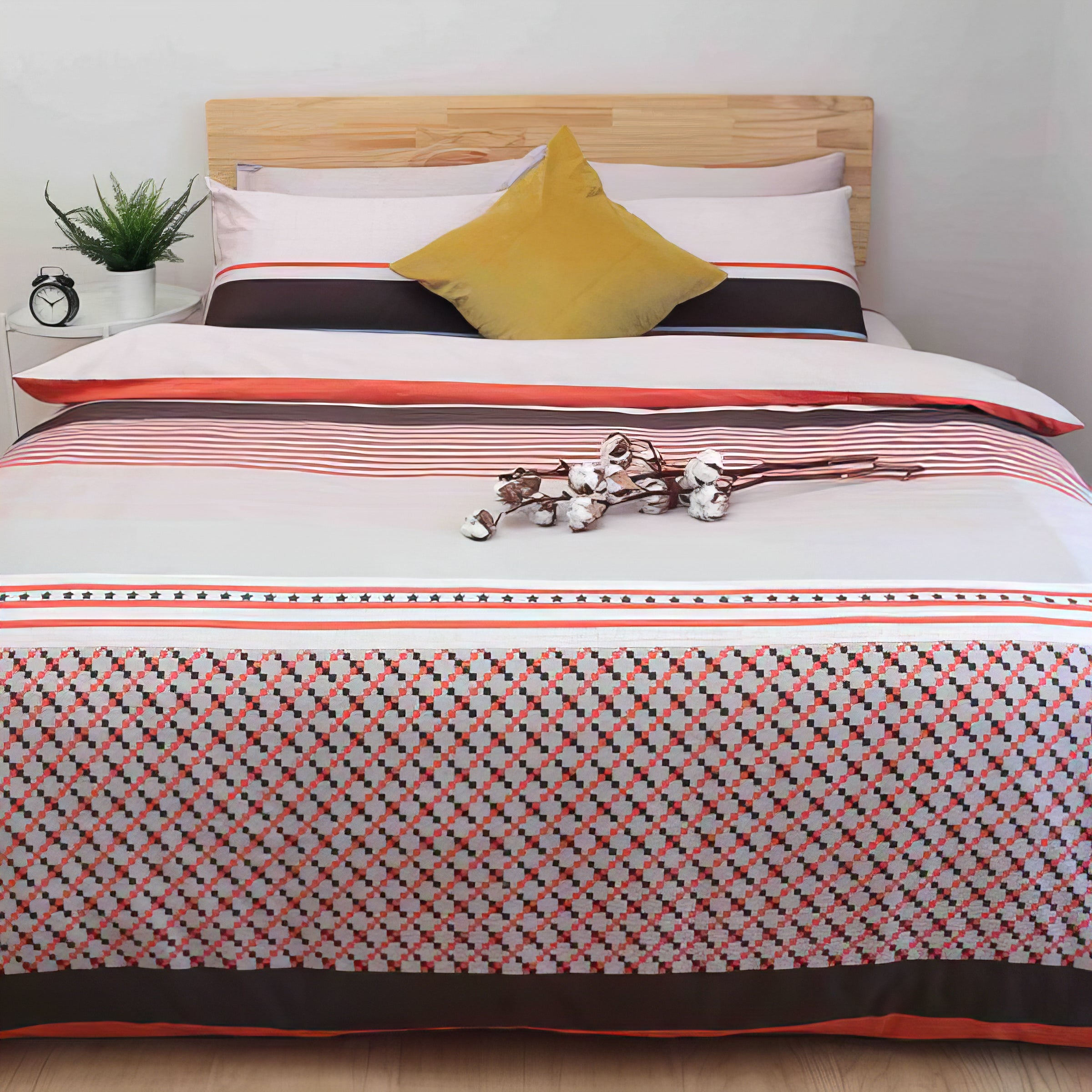Stylish and warm geometric style | 60-piece cotton bedding set