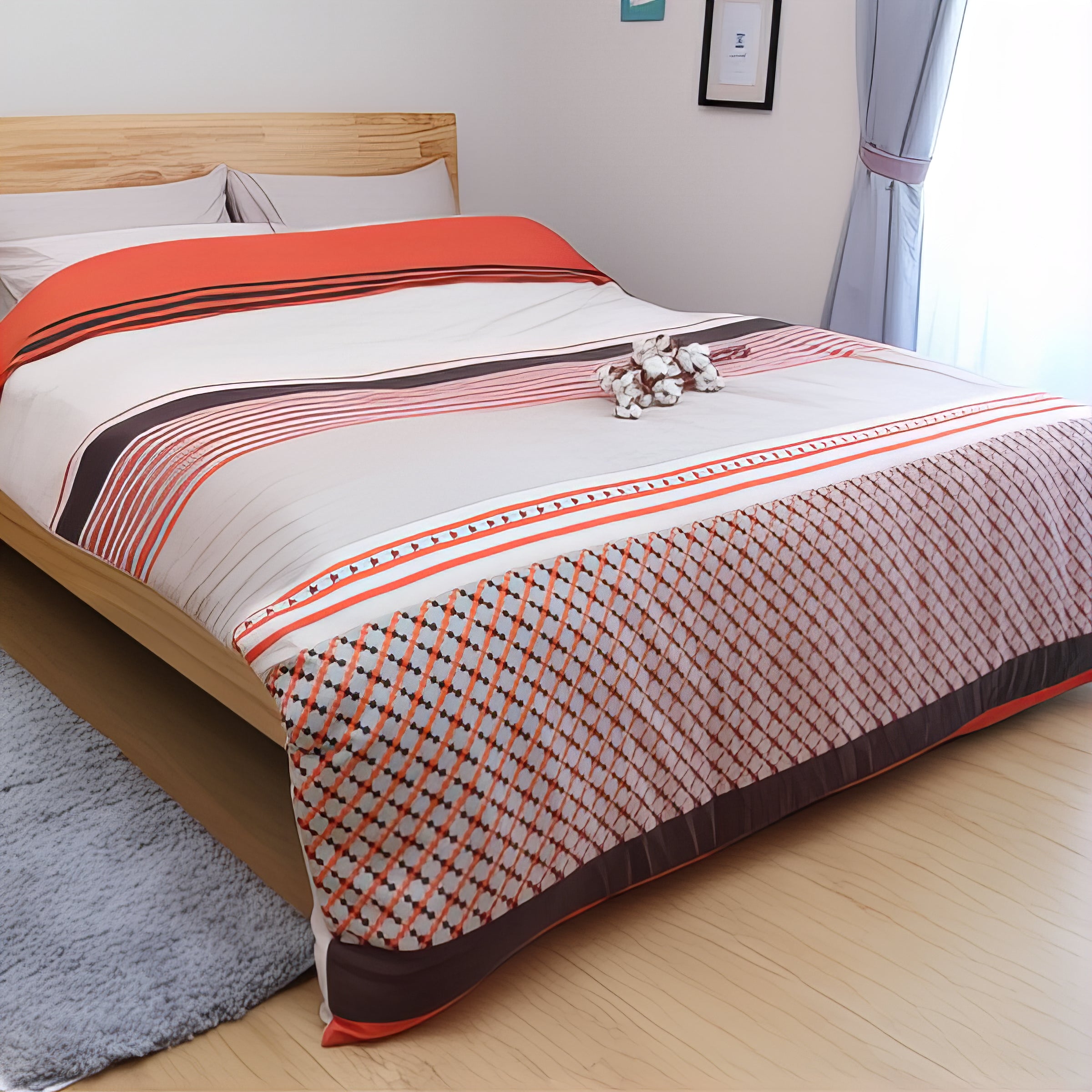 Stylish and warm geometric style | 60-piece cotton bedding set