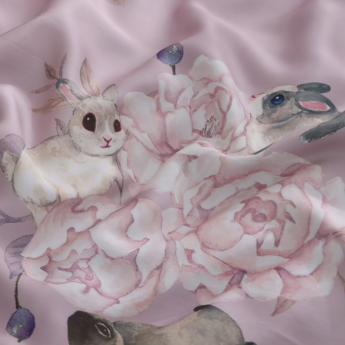 鏡花縁に舞う月兎｜60支テンセル寝具セット