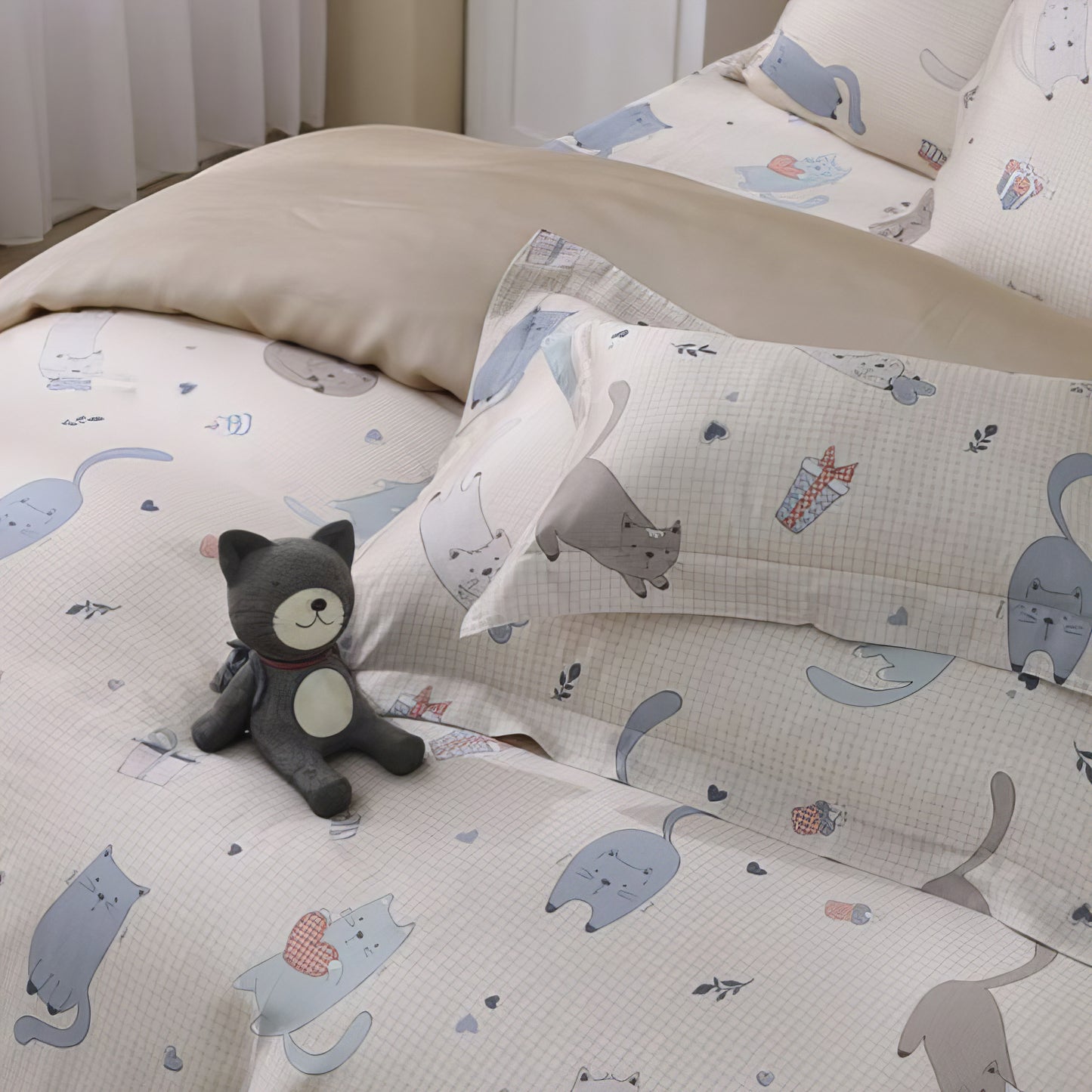 にゃんにゃんパラダイス｜60支テンセル寝具セット